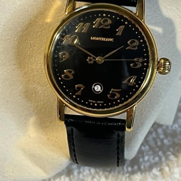 Montblanc Meisterstuck 70005 Gold Tone Steel Back Dial Quartz Ladies Watch - Picture 1 of 3